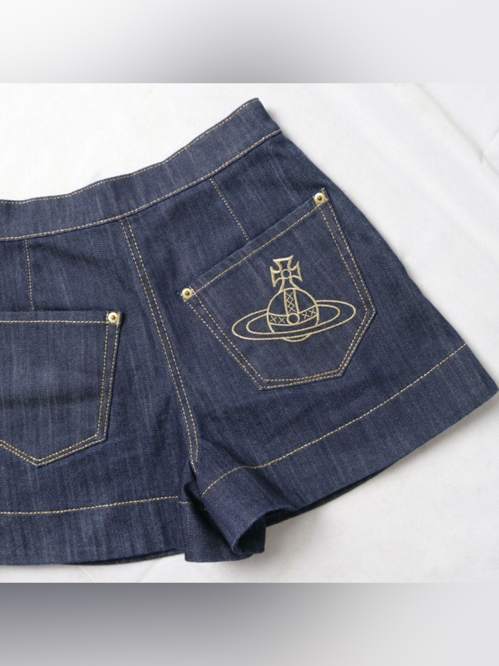 Vivienne Westwood Red Label embroidered orb logo denim skort